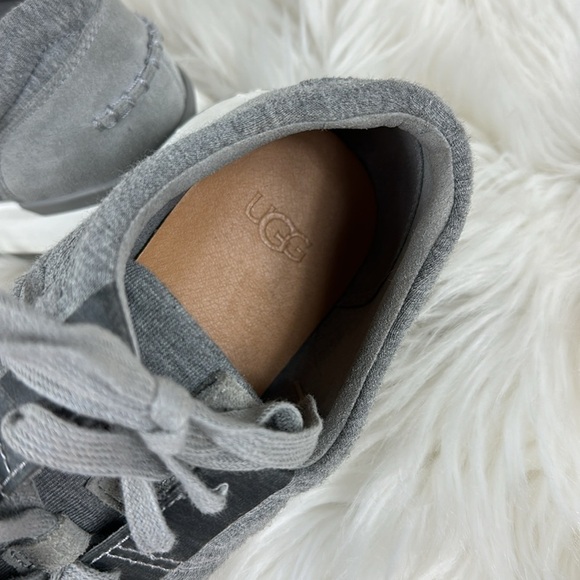 UGG Gray Adaleen Jersey Knit Lace Up Sneakers 9.5 - Picture 3 of 7
